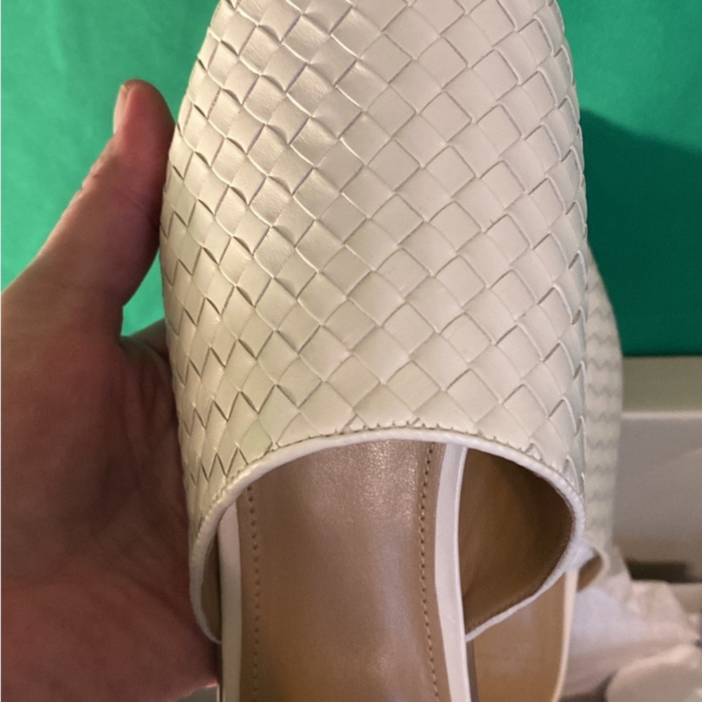 Marc Fisher Ivory Woven Mules - Picture 2 of 3